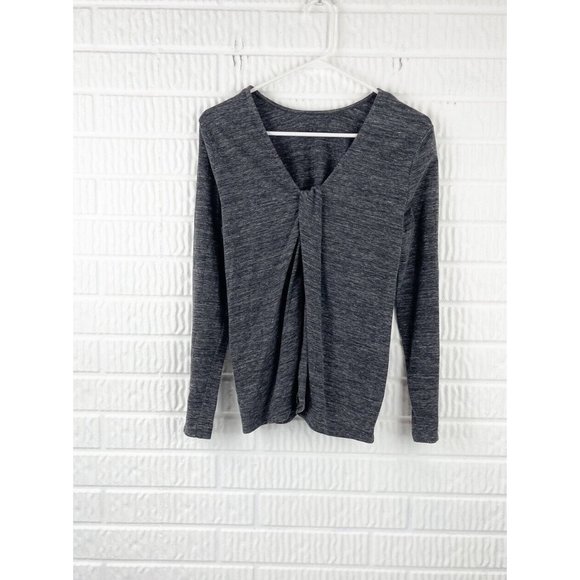 J. JILL PureJill Twist Knot Back Long sleeve Charcoal Gray Top sz Small - Picture 2 of 8